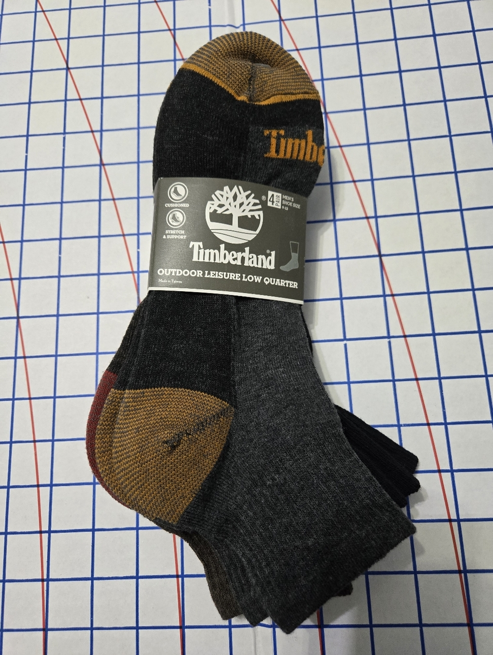 Timberland Men’s Low Quarter Socks 4 Pack
